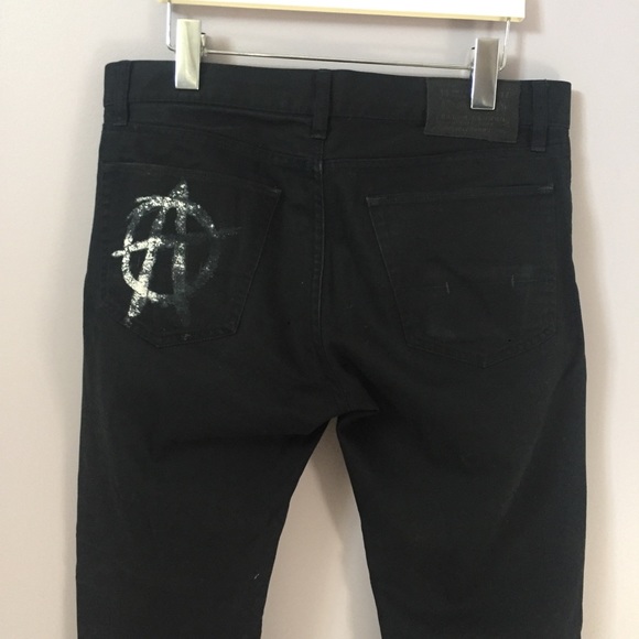 Ralph Lauren Ripped + Distressed Sons of Anarchy Style Black Jeans Denim 30 - Picture 8 of 11